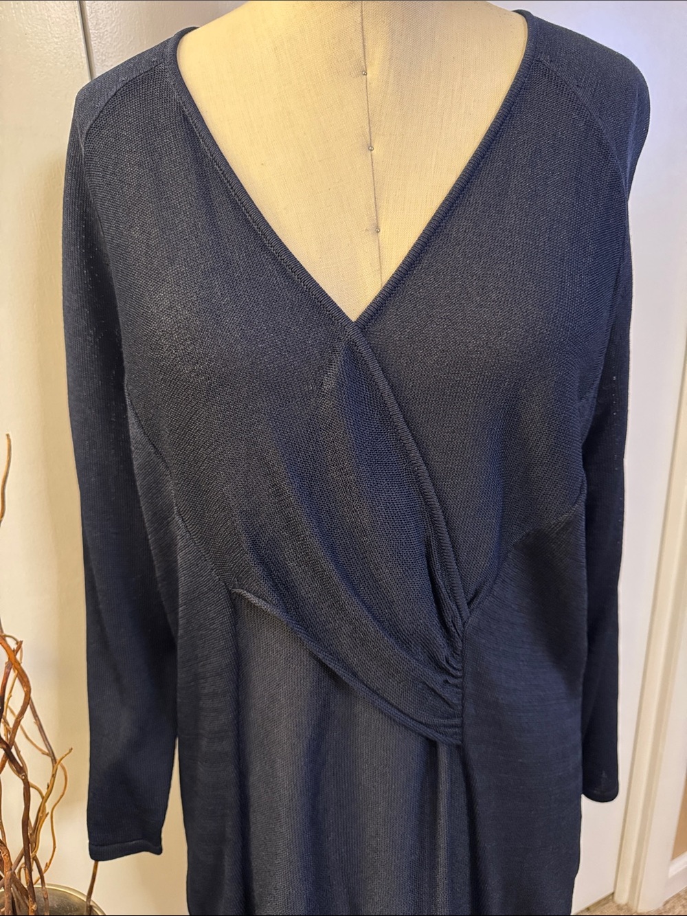 Jones New York Black Wrap-Detail Long Sleeve sweater - Picture 2 of 6